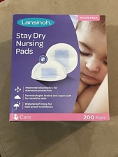 Lansinoh Stay Dry Disposable Nursing Pads for Breastfeeding 200 Count/Box Sealed