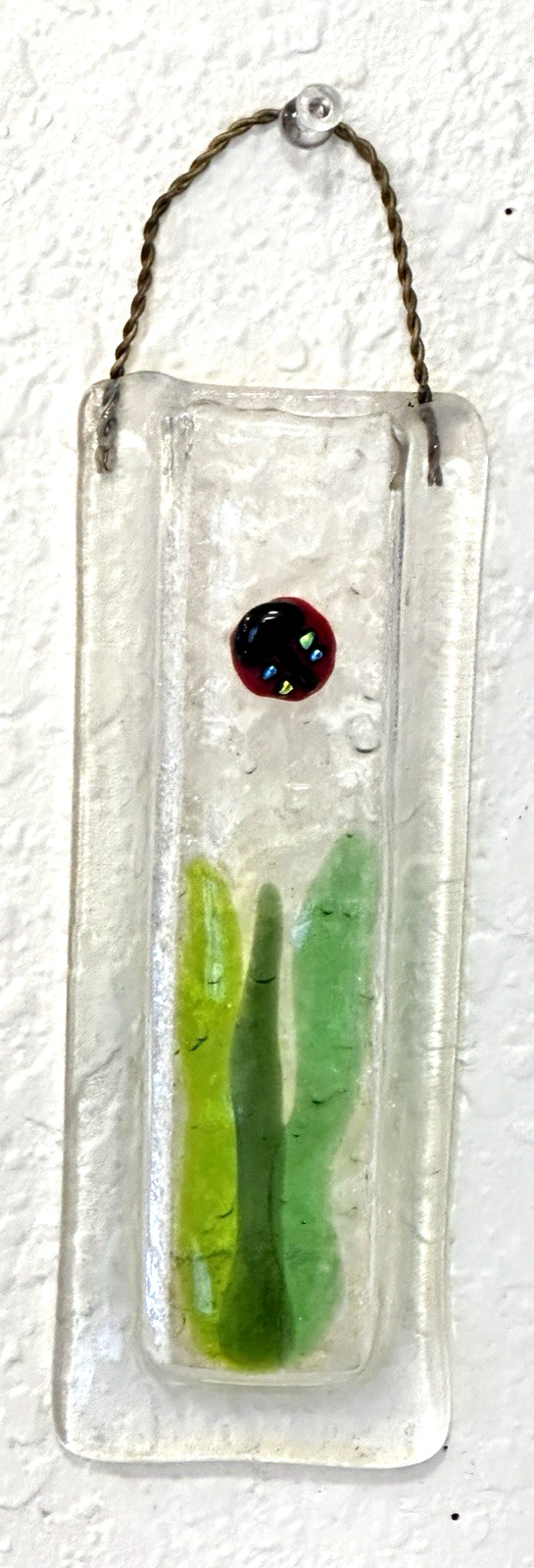 Latta's Fused Art Glass Wall Hanging Bud Vase Ladybug 🐞 Newport, Oregon