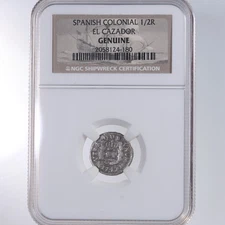 1742 Mexico 1/2R El Cazador Shipwreck NGC Certified Genuine