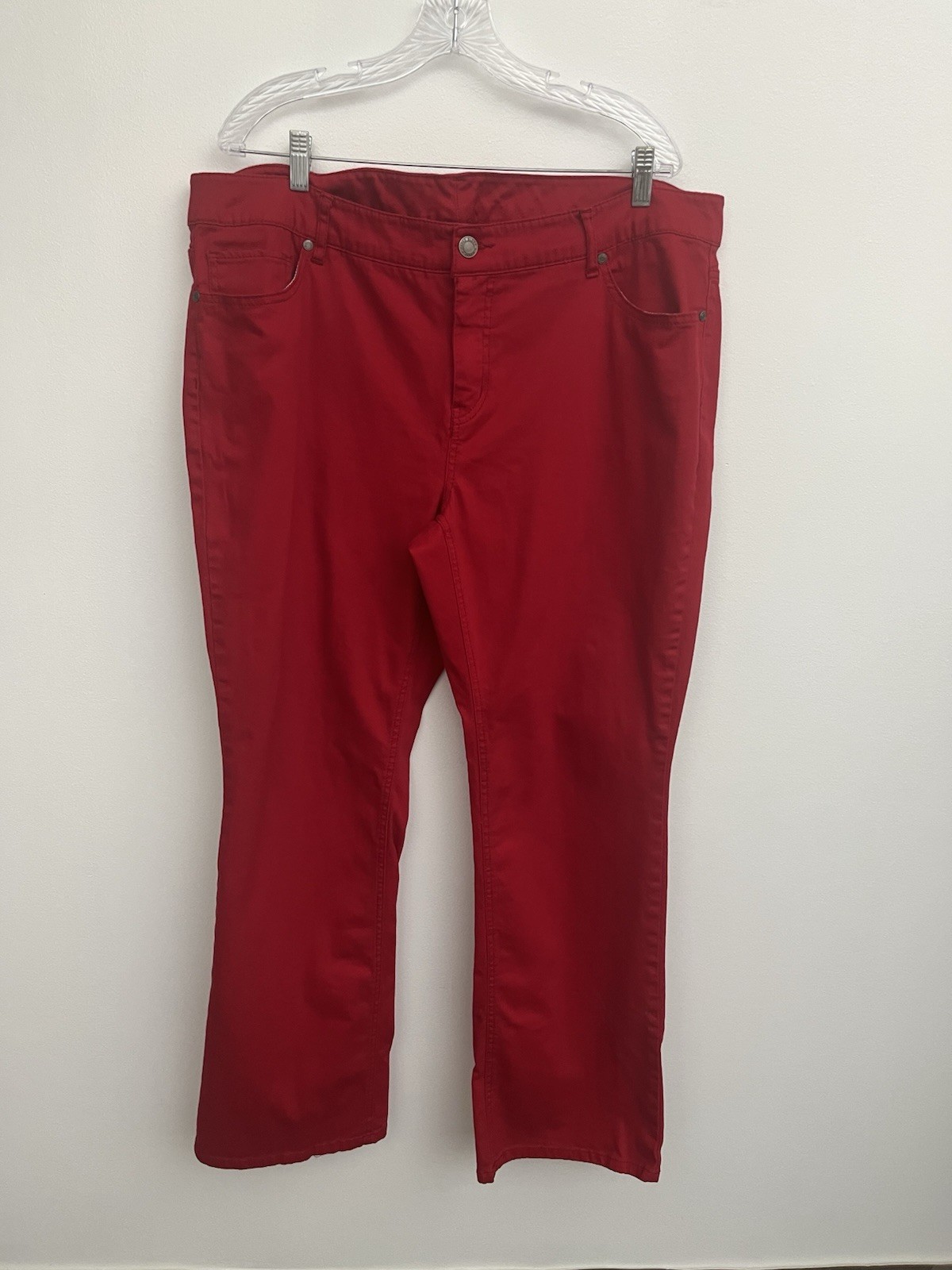 Faded Glory Women's jeans Red Plus 22W Mid Rise Pockets Stretch