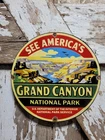 VINTAGE GRAND CANYON PORCELAIN SIGN RARE OLD NATIONAL PARK SMOKEY BEAR FOREST
