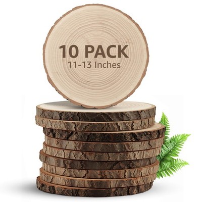 KARAVELLA Large Wood Slices for Centerpieces   11-13 inches (10 Pack) 
