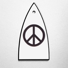 GUITAR TRUSS ROD COVER - Custom Engraved - ESP LTD - PEACE SIGN - WHITE