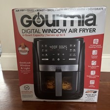 Gourmia 6-Qt Digital Window Air Fryer with 12 Presets & Guided Cooking Black