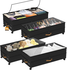 Under Bed Storage with Wheels 4-Pack, 75L XXL under the Bed Storage Containers L