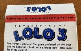 NES ~ Adventures of LOLO 3 ~ Nintendo NES-QL-AUS Game Cart + BOX + Sleeve Pal A
