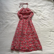 Gap Y2K Pink Silk Paisley Halter Dress Size XXS Summer Dress