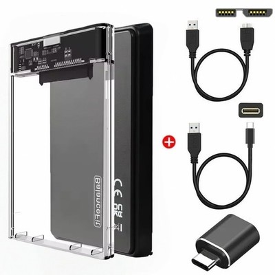 2.5 Inch SATA SSD HDD Enclosure USB 3.0 Type-C External Hard Drive Case