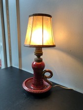 Lampe Art Déco Bougeoir Céramique ACCOLAY Émaillée Ancien Vintage 1930 FRANCE