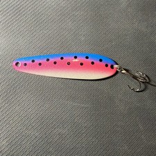 Trolling Spoon 3 1/4 Inch Rainbow Color With Size 4 Eagle Claw Treble Hook