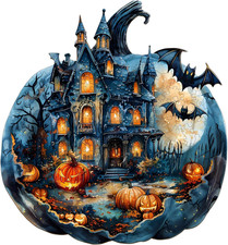 Wooden Puzzles for Adults, Halloween Pumpkin Wood Puzzles Adult