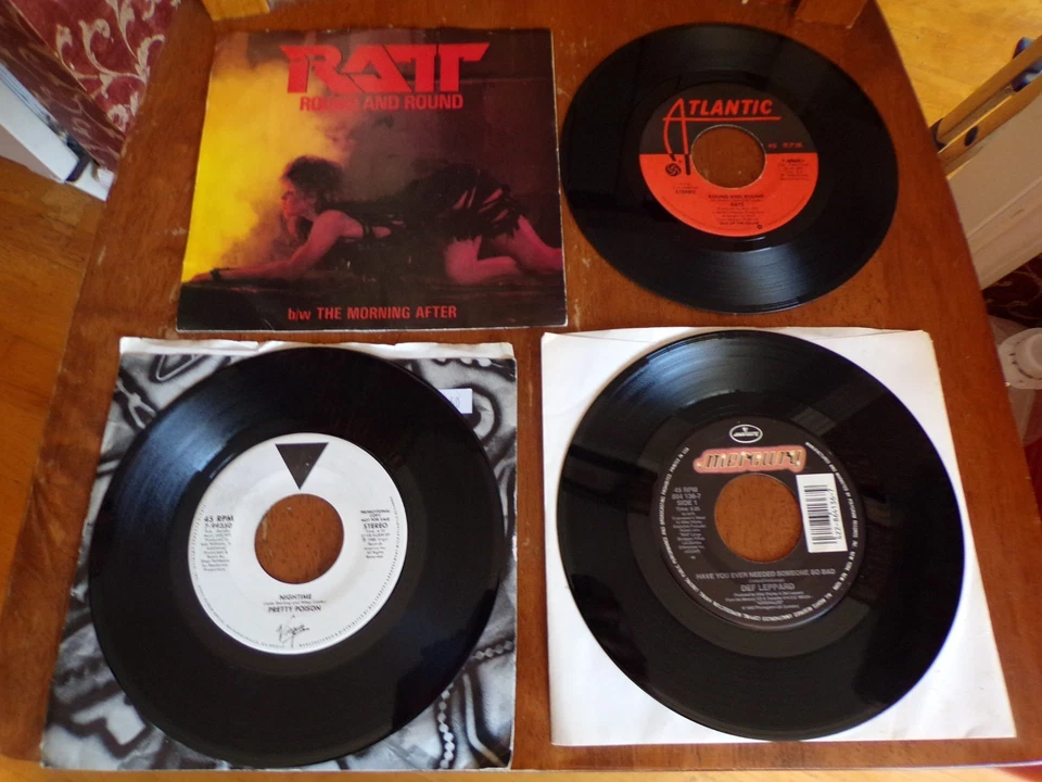 Hair & GLAM Metal Set of 7 45s Quiet Riot, Ratt, Whitesnake, Warrant and More - Image 4 of 4