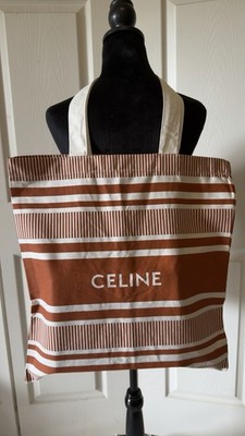 Celine Tote bag Burnt Orange Striped Novelty Gift Eco bag From Japan Rare GWP