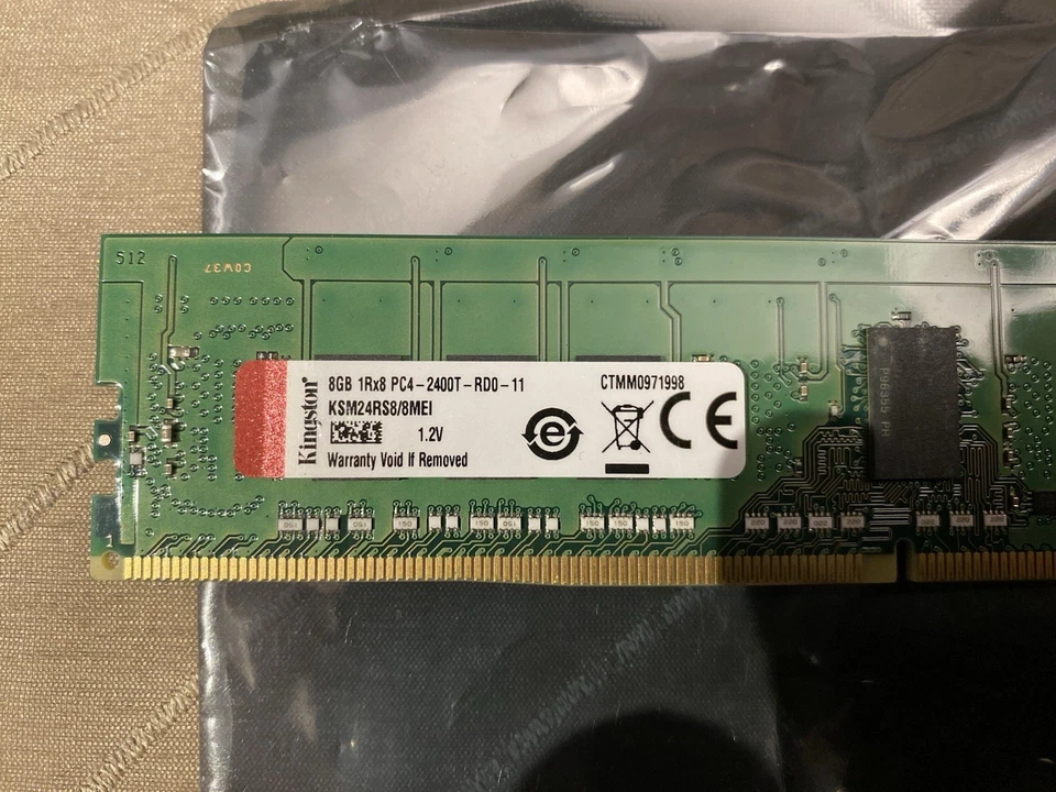 Kingston KSM24RS8/8MEI 8GB 1Rx8 PC4-2400T-RD0-11 SERVER Memory ECC RAM - TESTED - Image 2 of 4