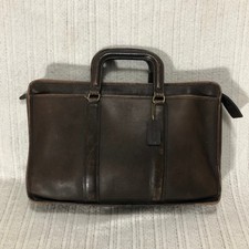 Vintage Coach Leather Briefcase Messenger Bag Brown USA Creed Patina