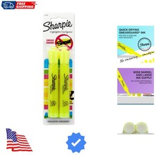 Dependable Fluorescent Yellow Chisel Tip Highlighters - Quick-Drying, 2-Pack