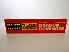Vintage Halsam Double Six Dragon Dominoes Set. Made In USA In Box