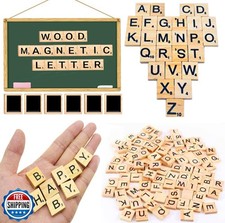 LSCQYYCC-200Pcs Magnetic Wooden Letter Bricks, Craft Letters - DI
