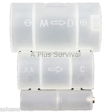 Battery Converter Set  AA AAA C D - Emergency Power Charging Survival Kit