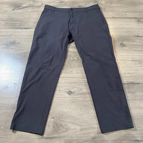 Lululemon ABC Pants Mens 36x28 Black Slim Fit BLACK Warpstreme Chino Preppy GUC - Picture 3 of 20