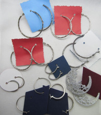 Vintage Lot of 9 pair Silver To hoop and pierced Earrings Small to Large