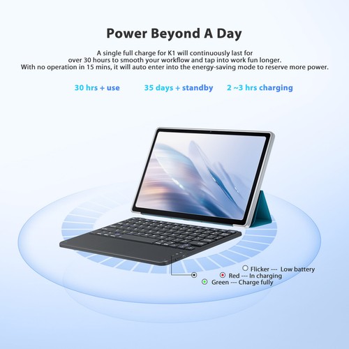 Clavier QWERTY Universel sans fil Bluetooth 3.0 PC Tablette Smartphone ordi Neu - Photo 9/11