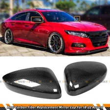 REAL CARBON FIBER SIDE MIRROR COVER REPLACEMENT W/O LIGHT FOR 18-22 HONDA ACCORD