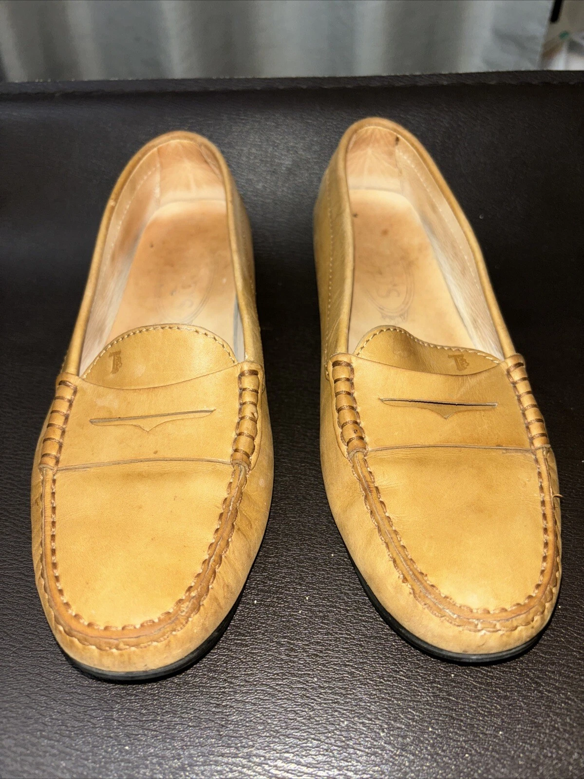 TOD’S MOCASSINO TOD'S donna pelle Nicol Penny suola rigida cammello abbronzatura TG 37