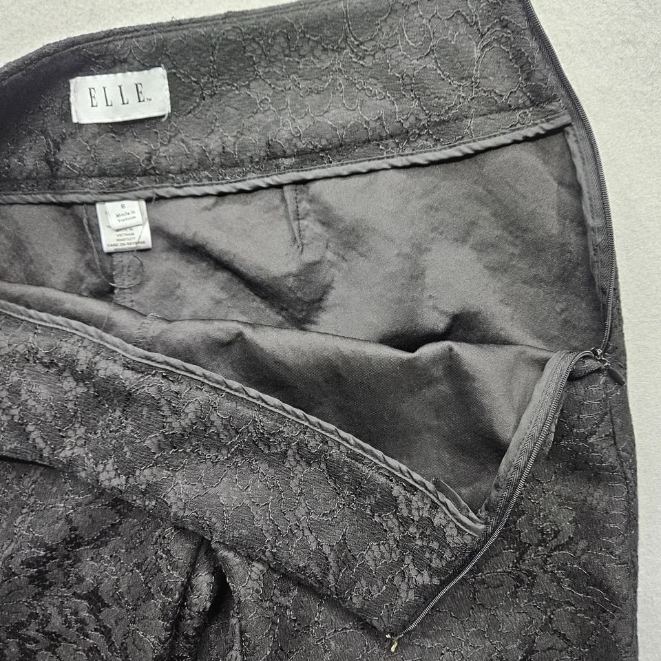 Pantalones florales negros para mujer Elle talla 8 Foto 2 de 4