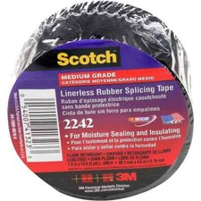 Scotch 2242 Linerless Rubber Splicing Tape, 1-1/2  Wide, 15' Long 1 Roll 