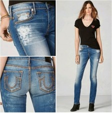 TRUE RELIGION CORA STRAIGHT DESTROYED WOMENS JEAN Retails 348