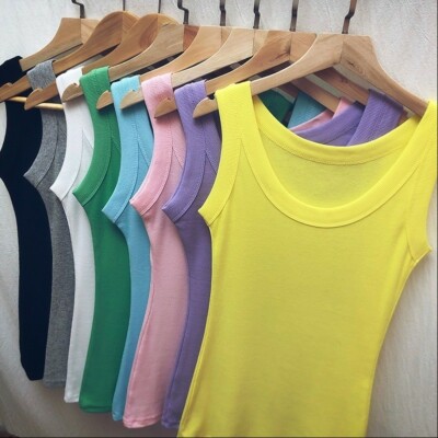 Women Tank Sleeveless Top Vest Sexy U-neck Cami Shirt Elastic Ribbed Blouses