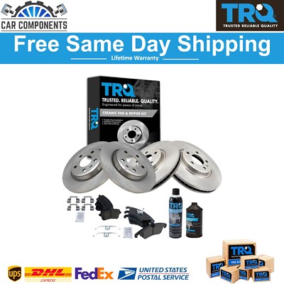 TRQ Front & Rear Premium Ceramic Disc Brake Pad & Rotor Kit For 2011-2017 Audi