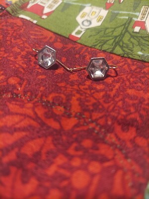 ALEXIS BITTAR Hexigonal Paste Stone Wire Drop Earrings