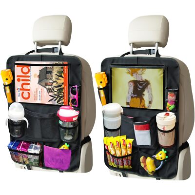 Backseat Organizer-Car Seat Organizer For Kids Car Kick Mat Seat Back Protector Back Seat Car Organizer Over The Seat Protector Back Of Driver Seat For Kid Snacks, Toys, Travel Accessories, 2 Pack