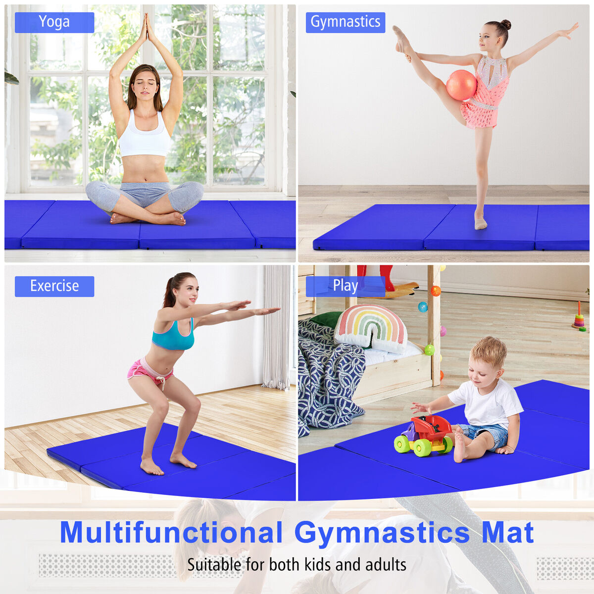 4' X 8' Gymnastics Tumbling Mat - 9 Color Options