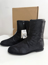 Zara Stiefeletten schwarz Fellhaut Leder UK5 EUR38 US7,5 Ref 1102 410 UVP 119£