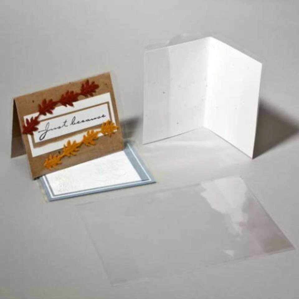 CJ40 100 Clear Greeting Card Jackets for A2 Card & Envelope Package Protection