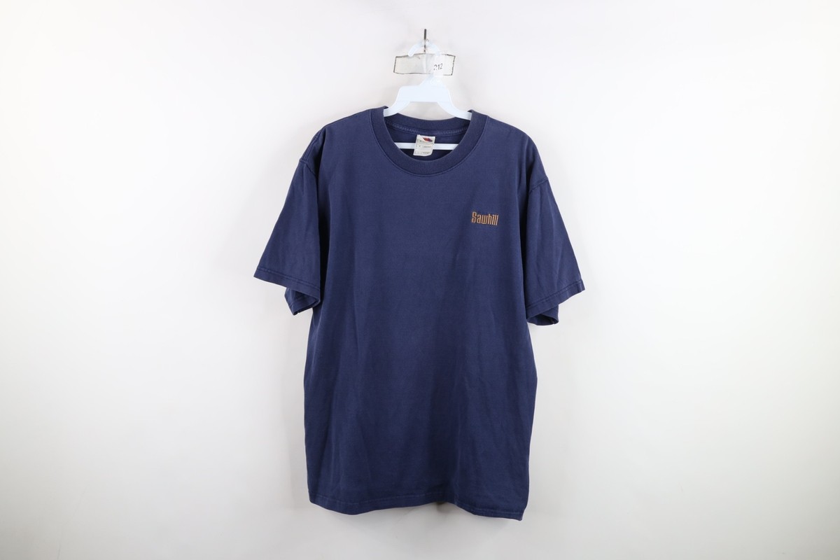 Vtg 90s Streetwear Mens Large Distressed Spell Out Sawhill Short Sleeve T-Shirt