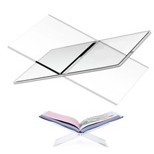 Acrylic Book Stand - Open Coffee Table Book Display Clear Cookbook Magazines ...