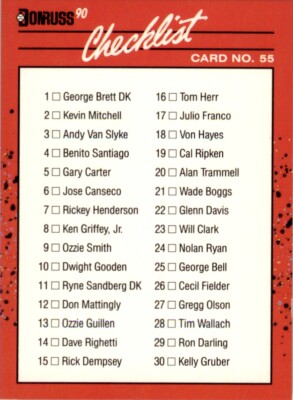 1990 Donruss Learning Series #55 Checklist