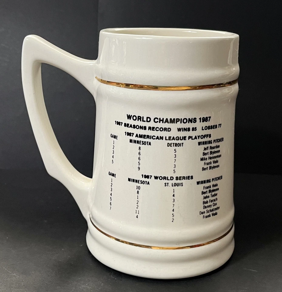 Vintage Minnesota Twins 1987 World Series Champions Beer Stein Mug Ceramic - Image 3 of 4
