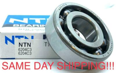 NTN 6204 C3 DEEP GROOVE BALL BEARING, OPEN, NO SEALS  20x47x14mm