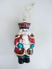 Nutcracker Hand Painted Blown Glass Christmas Ornament