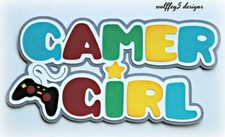 CRAFTECAFE GAME GIRL TITLE premade paper piecing scrapbook diecut piece page