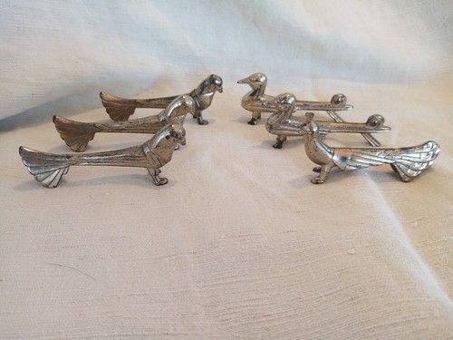Porte-couteaux Métal Argenté 6 Lames, Décor Dauphin, Vintage