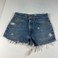 VTG 90s Levi's Jean Shorts Mens 30 517 Blue Cut Off Thrashed Denim Jorts Tag 32