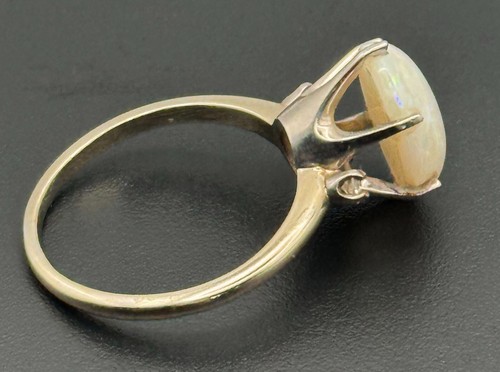 Vintage 14k Champagne Gold Ring w Opal Cabochon Sz.8.25 (NeW) - Picture 3 of 9