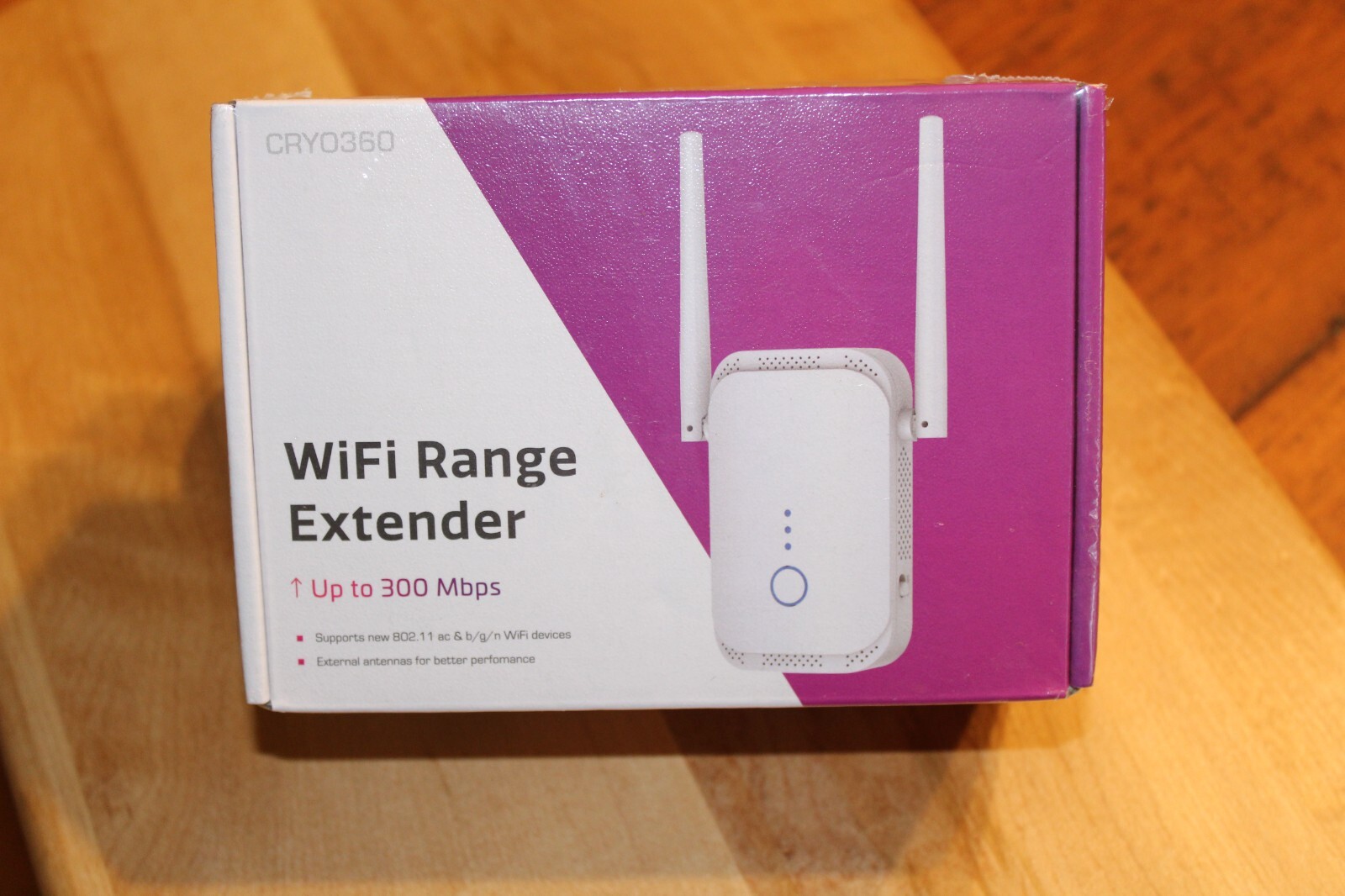 New CRYO360 N300 WiFi Range Extender 300Mbps Signal Booster Sealed