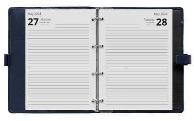 A4 Mine 2026 - 2027 | Wochenansicht, Tagesseite am Tag, 2 Tage pro Seite | passend für Filofax